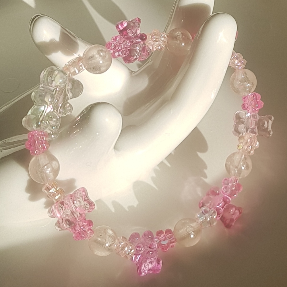🐻 Pink Gummy Bear Glow Bracelet